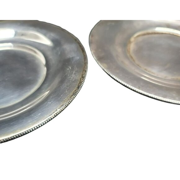 Italian Silver Trivets Vintage Set of 2 Round Serrated Edges CR8 - Picture 5 of 6